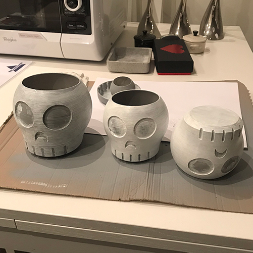 All skulls being coated